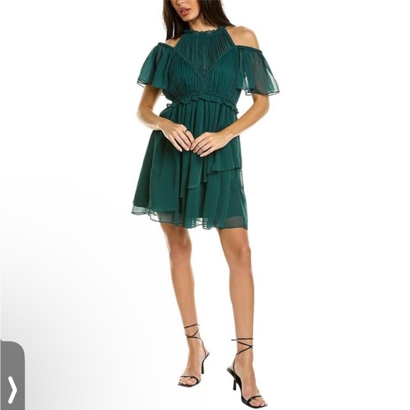 TED BAKER LONDON Poppio High Neck Flutter Shoulder Sleeve Braided Detail NWOT - Picture 1 of 11